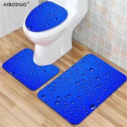 Bath Mats Water Drop Bathroom Set Anti-slip Shower Toilet Doormat Entrance Door Carpet Kitchen Absorbing Pads Floor Cushion