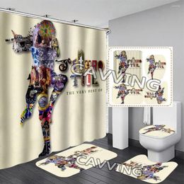 Shower Curtains Jethro Tull 3D Waterproof Bathroom Curtain Anti-slip Bath Mat Set Toilet Rugs Carpet Home Decor J01