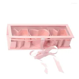 Gift Wrap Ribbon Bow Surprise Packaging Box Mother's Day Jewellery Packing Wrapping Transparent MOM Letter Shape Design