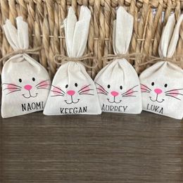 Gift Wrap Personalized Easter Treat Bags Basket Stuffers Children Kid Boy Girl Egg Hunt Decoration Party Favor