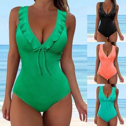 Ladies' Solid Colour Fabric Fashion Flash Tight Belly Cover Swimsuit Flat Bikini Vintage