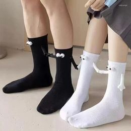 Women Socks 1Pairs Creative Magnetic Suction Cotton Toe 3d Hand In Club Celebrity Couple Mid Tube With Magnet