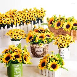 Decorative Flowers Sunflower Decoration Artificial Garden Bookstore Pastoral Decor Fake Flower Home Arrangement Wedding Party