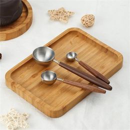 Coffee Scoops Stainless Steel Measuring Spoon With Wood Handle Essential Kitchen Tool Powder