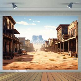 Party Decoration Early Morning Western Desert Inn Pography Background Birthday Banner Portrait Studio Prop