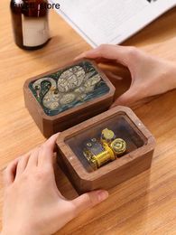 Storage Boxes Bins Swan Museum in the UK North American Black Walnut Jewelry Music Storage Box Music Box Girlfriend Birthday Gift S24513