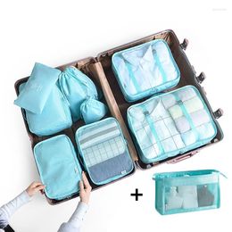 Storage Bags 9PCS Unisex Travel Organiser Suitcase Packing Set Cases Portable Luggage Clothes Shoes Tidy Pouch