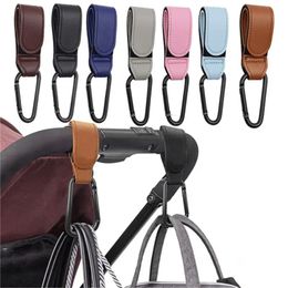 12pcs PU Leather Baby Stroller Hook for Pram Rotate 360 Degree Rotatable Cart Organizer Pram Hook Stroller Accessories 240513