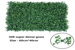 Super dense 308 grass wall 40cm60cm artificial flower wall green plastic grass mat wedding background road lead market decoration3087671