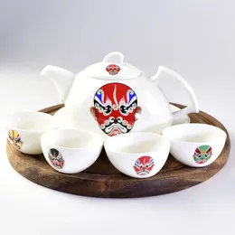 Teaware Sets Four Cups And One Pot Bone China Kungfu Travel Tea Set Ceramic Does Not Contain Trays