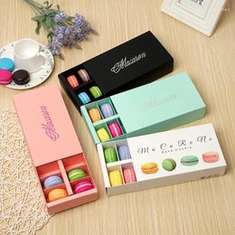 Gift Wrap 10pcs 12 Grids Macaron Packaging Boxes Drawer Type Paper Box Cake Cookies Birthday Wedding Party Favours Baking Supplies