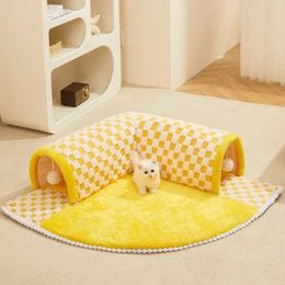 Cat Beds Furniture Tunnel Cat Nest Winter Warm Detachable Washable Bed Cat Shelter Closed House Autumn and Winter Mats Pet Supplies Accessories
