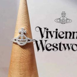 Brand High version Westwoods full diamond smiling face ring temperament planet Saturn internet celebrity same style Nail