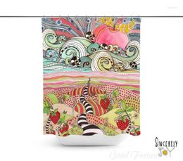 Shower Curtains Colourful Curtain Ocean Strawberry Fields Artwork Fun Artist Designed Painted Bathroom Accessories