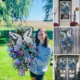 Decorative Flowers Door Garland Home Pendant Front Simulation Wall Decoration Wreath