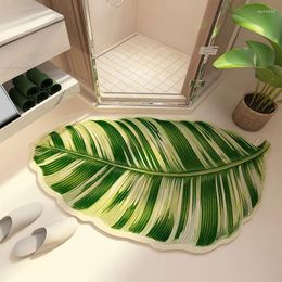 Carpets Leaf Pattern Bath Mat Super Absorbent Bathroom Door Quick Drying Floor Area Rugs For Living Room Bedroom Carpet