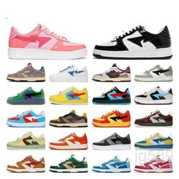Free Shipping Designer Casual Shoes Grey Black Stas Sk8 Color Camo Combo Pink Green Abc Camos Pastel Blue Patent Leather M2 with Socks Platform Sneakers Trainers 36-45
