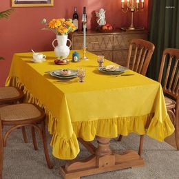 Table Cloth Velvet Tablecloth Nordic Vintage Solid Colour Wedding El Cafe Ruffled Decorative Tablecloths