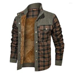 Hunting Jackets Men's Tactical Camo Warmer Arm Jacket Men Plaid Flannel Shirts Army Coat Slim Fit Clothing