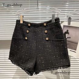 Women Dwuczęściowe spodnie Fall Winter Down Down Down Down Down Down Down Bedeed Metal Buttons Slim Blazer Tweed Shorts