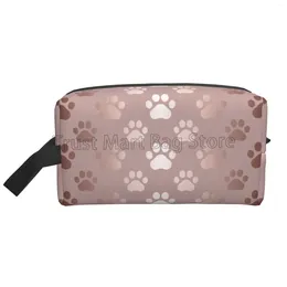 Cosmetic Bags Rose Gold Dog Makeup Bag Portable Organiser For Travel Case Daily Use Toiletry Girls Women