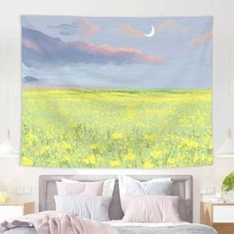 Tapestries Pink cloud moon tapestry bedroom wall hanging cloth home decoration living room dormitory background cloth 230x180cm