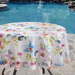 Table Cloth Selling Watercolor Flower Tablecloth Indoor And Outdoor Picnic Dustproof Decorative Anti-fouling Round