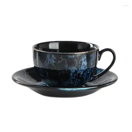 Cups Saucers 250ml Ceramic Latte Art Coffee Cup Creative Star Empty Mug Breakfast Milk Drinking Spoon Household Tazas Drinkware