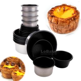 Baking Moulds 2-4 Inch Round Bowl Shape Nonstick Aluminium Basque Cake Mould Tart Holder Bread Tin Metal Cheese Mousse Pan DIY Supplies