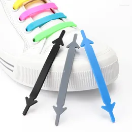 Shoe Parts Silicone Elastic Shoelaces Fashion Unisex No Tie Shoelace Sneakers Laces Waterproof Safty Rubber Shoestrings For Kid/Adult