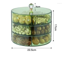 Plates Plastic Fruit Trays Multi Grid Nuts Dried Storage With Lids Sugar Boxes Household Snack Candy Containers Decoration