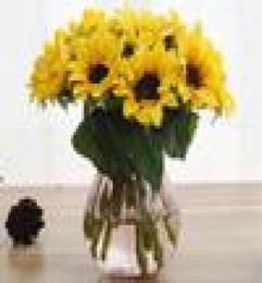 Silk Single Stem Sunflower 22cm866quot Length 30Pcs Artificial Flowers Mini Sunflowers for DIY Bridal Bouquet Home Xmas Party 7154381