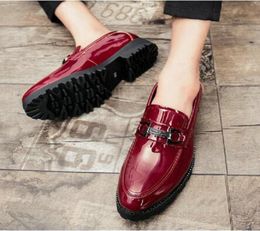 patent leather shoes for men formal shoes men classic coiffeur italian loafers men party shoes wedding dress erkek ayakkabi bona1099462