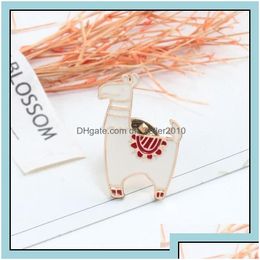 Pins Brooches Pins Brooches Customized Alpaca Sheep Enamel Custom Cartoon Creative Animal Jewelry For Children Clothes Hats Bag Charm Dhdhl