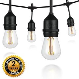IP65 Waterproof Garland Light with S14 LED Edison Bulbs Outdoor Heavy Duty String for Wedding Party Holiday Garden 240514