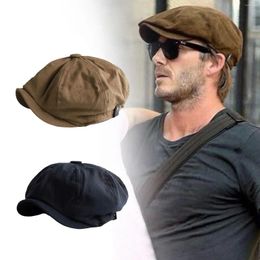 Berets British Style Sboy Cap Men Cotton Ascot Dad Vintage Brand Spring Flat Khaki 2024 Octagonal Autumn Ma I0K9