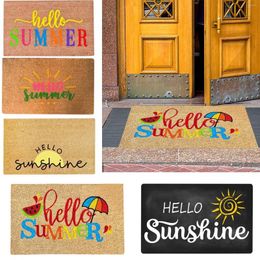 Carpets 1PCS Summer Floor Mats Holiday Welcome Door Polyester Mat Beach Non Slip 1PC Doormat H Shag Rug