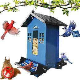 Other Bird Supplies Squirrel Proof Feeder For Outside Feeders Outdoors Hanging 5 Lbs Seed Wild Large Capacity Metal