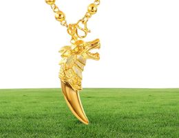 Hip Hop Style Fashion Mens Pendant Wolf Shaped 18k Yellow Gold Filled Big Heavy Pendant Jewellery Gift11125208304515