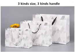 Gift Wrap Grey Grid Pattern Paper Bag Packaging Shopping 100PCS/LOT Can Customised Size