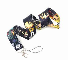 boys japanese comic movie film game Keychain ID Credit Card Cover Pass Mobile Phone Charm Neck Straps Badge Holder Keyring Accessories