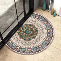 Carpet Retro semi-circular entrance door mat home bathroom shower bathtub carpet absorbent floor retro H240514