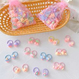 Hair Accessories 40Pcs/lot Baby Girl Hair Accessories Cute Flower Candy Baby Elastic Hair Ties tail Holder Kids Girls Hair Ropes Rubber Band