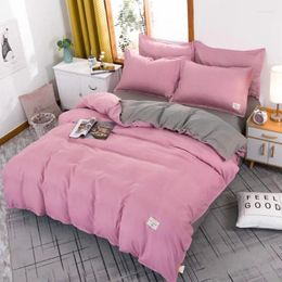 Bedding Sets Four-piece Bedroom Bed Sheet Set Light Luxury Pure Color Thick Cashmere Warm Quilt Fashionable Simple Family El