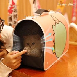 Cat Carriers Portable Carrier Bag Cage Foldable Pet Dog Shoulder Outing Transport Breathable Backpack Cute Funny Cartoon Supplies