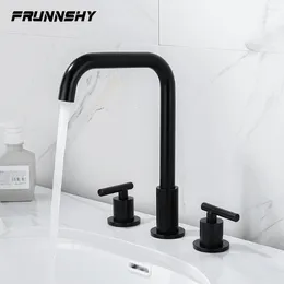 Bathroom Sink Faucets WashBasin Taps Brass Basin Faucet Double Handle 360 Degree Swivel And Cold 3 Hole FR202