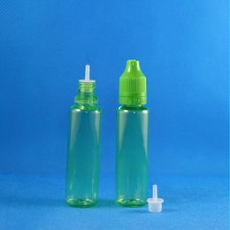 100 Sets/Lot 25ml UNICORN GREEN Plastic Dropper Bottles Child Resistant Tamper Proof Long Thin Tip e Liquid Vapor Juice e-Liquide 25 ml Tmln