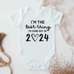Rompers I am the best choice for white cotton summer tight fitting clothing for newborns and babies in 2024L2405