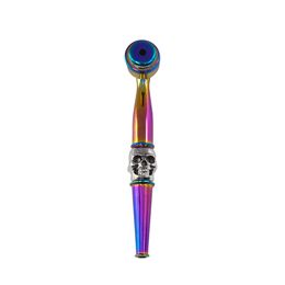 clean metal pipe cigarette smoke set portable washable with cap smoke accessory glitzy ghost head thin rod Dab Tool