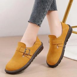 Casual Shoes Tendon Bottom Moccasins Women's Spring And Autumn Genuine Leather Soft Flat Loafers